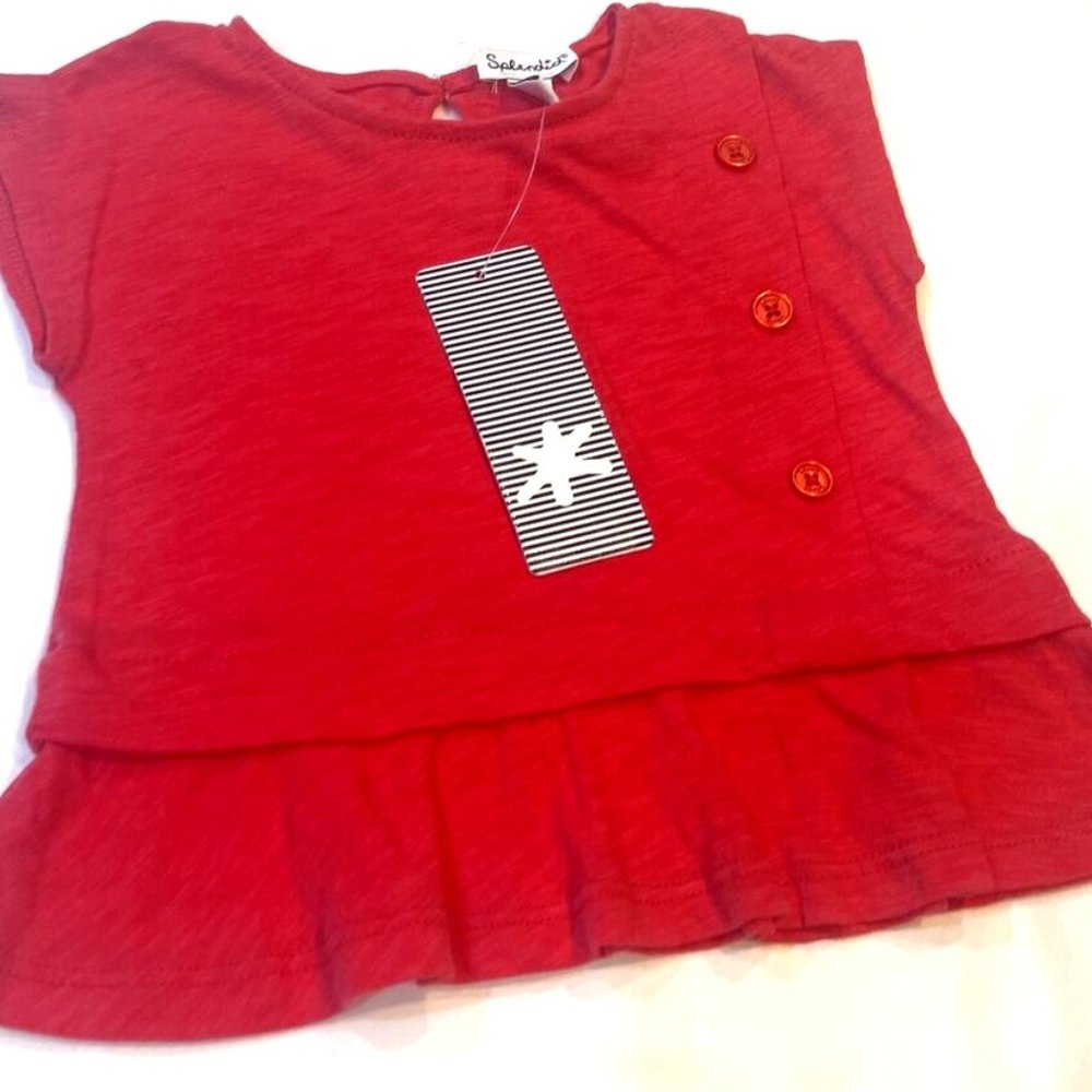 Splendid Coral Shirt Style Dress Baby Girls Size 6-12 Mos NWT